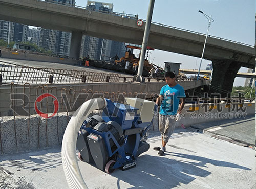 路面拋丸機在濟南東二環施工現場